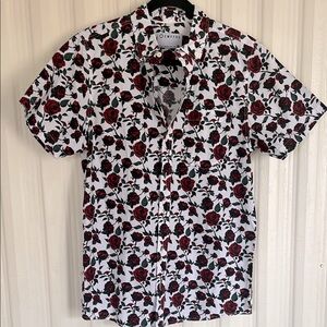 EMPYRE TATE Roses‎ Floral Print Mens Shirt Size S